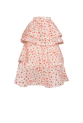 MIDI Teagan Tiered Skirt - Flocking Dot Water-resistant