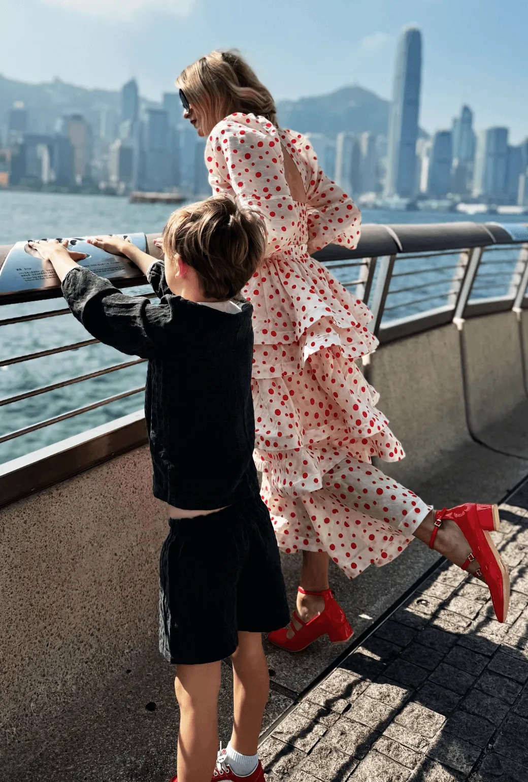 Secure Closures MIDI Teagan Tiered Skirt - Flocking Dot