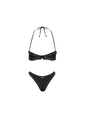 Convertible Collar ZeroWaste Construction RIO BIKINI - BLACK