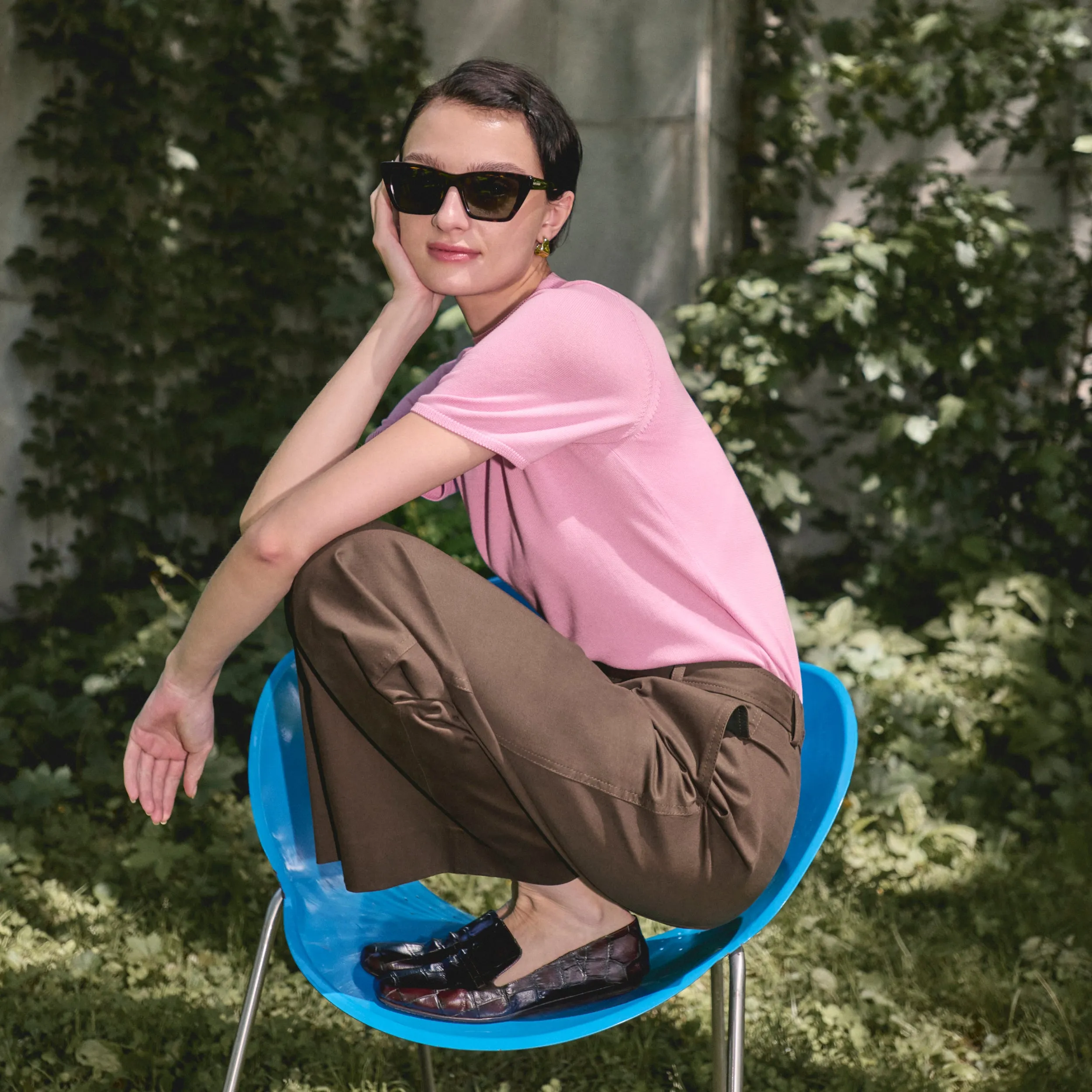 Shani Top - Cotton Silk Knit :: Taffy BrushedInnerSurface ThermalRegulation