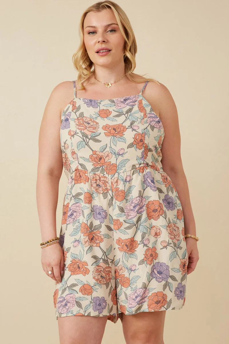Romantic Floral Smock Back Romper Joy Glow