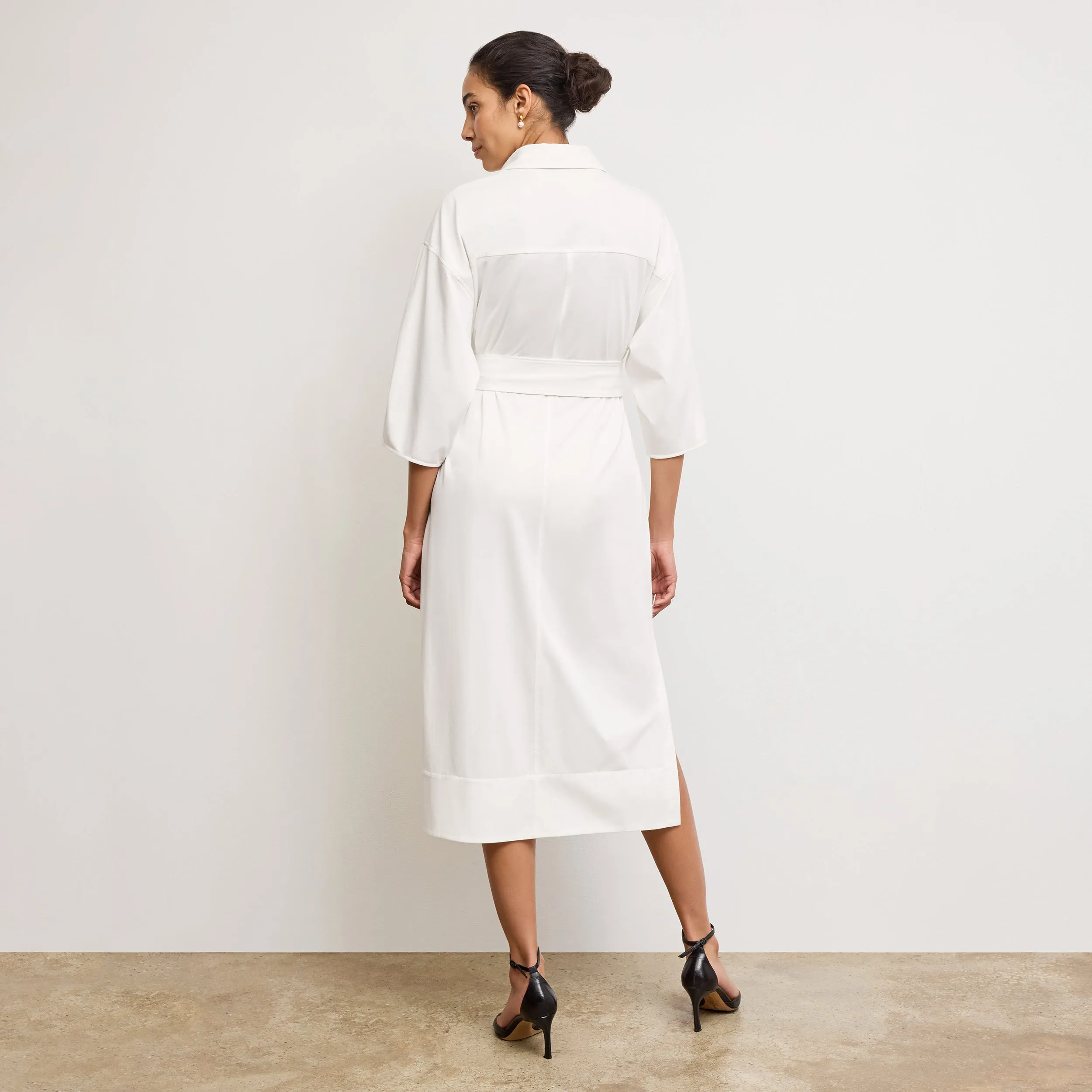 Fanfan Shirt Dress - Knit Poplin :: White UPF Sun Protection TemperatureRegulating DurableCollarStays
