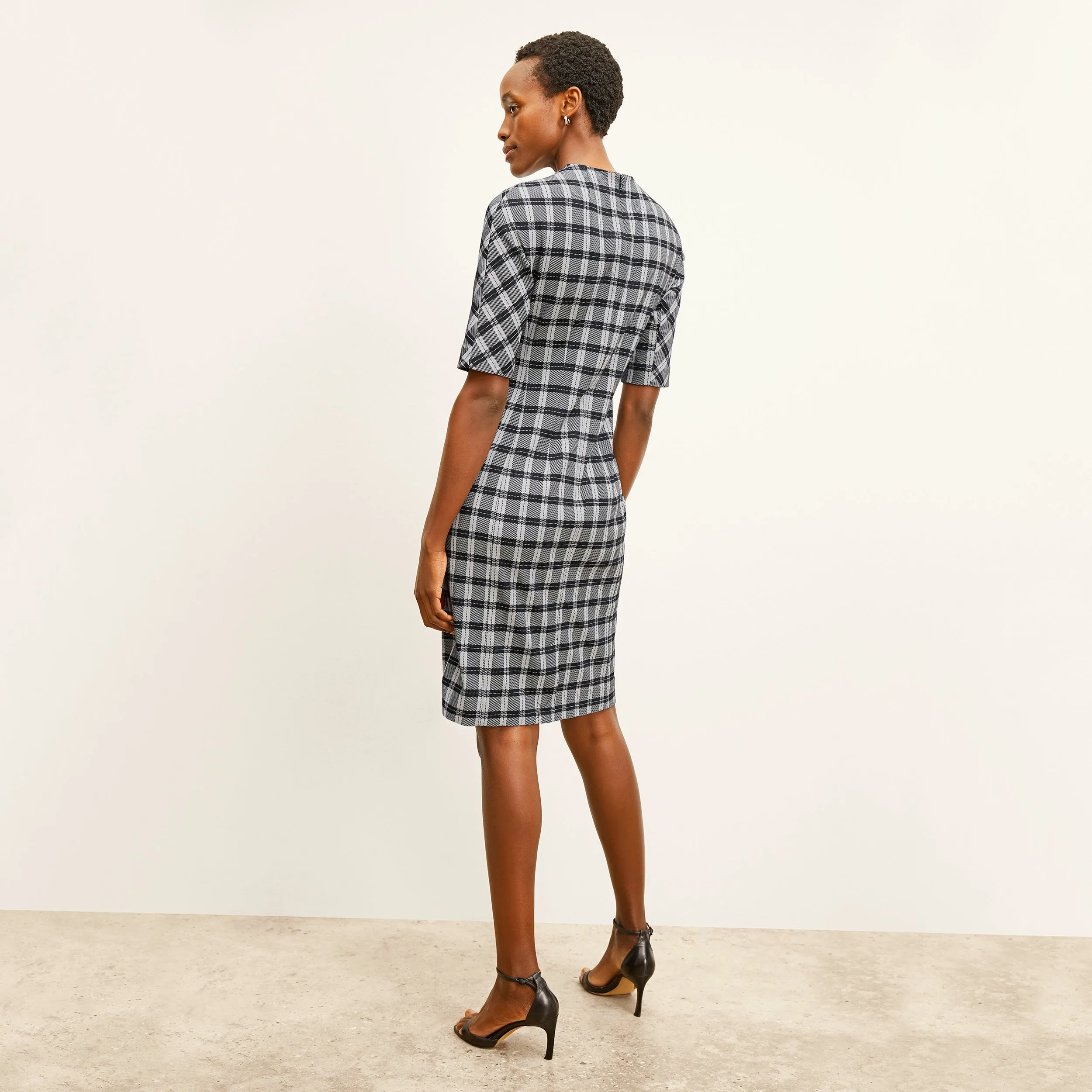 Farnoosh Dress - Knit Suiting :: Checkmate WrinkleResistantFinish