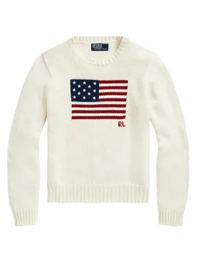 POLO RALPH LAUREN FLAG COTTON CREWNECK No Iron Fabric