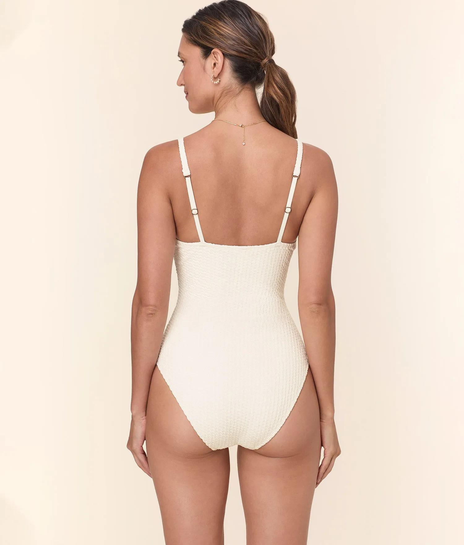 The Amalfi One Piece - Textured Weave - Gardenia - Classic Sustainable Eco Friendly Textile