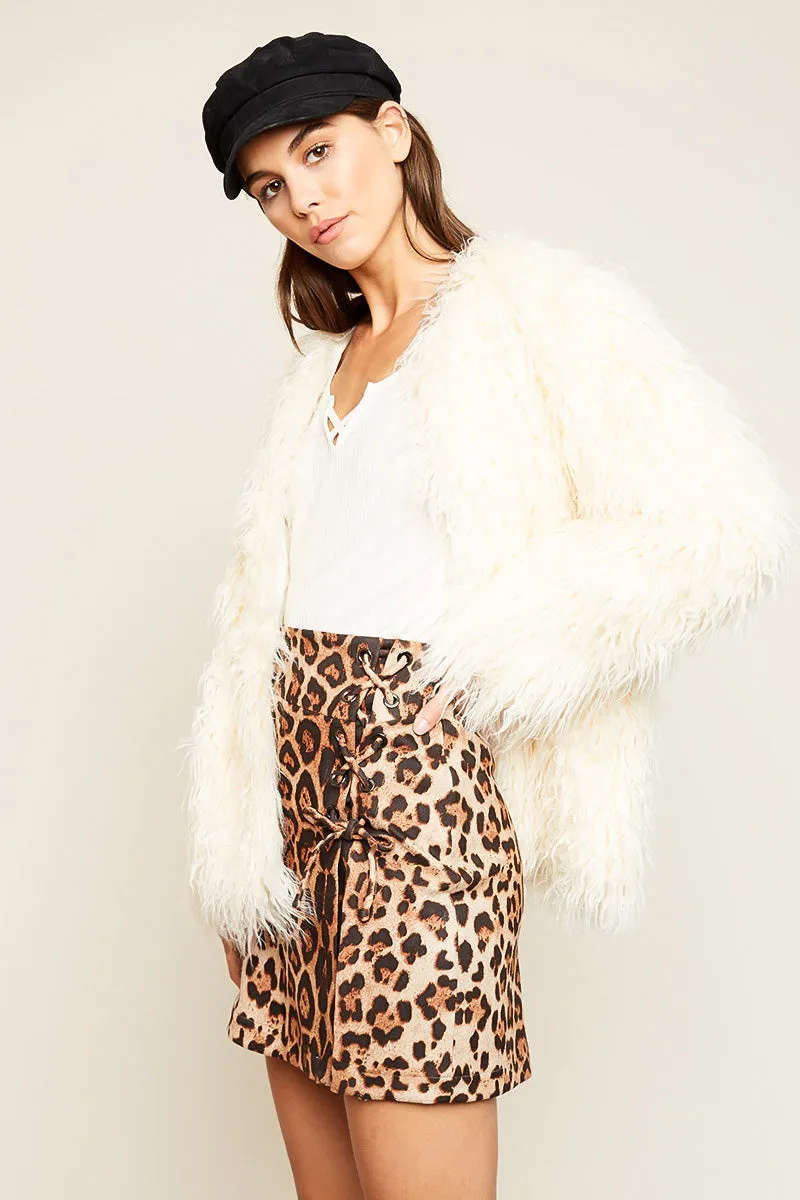 Bonded seams Faux Fur Jacket