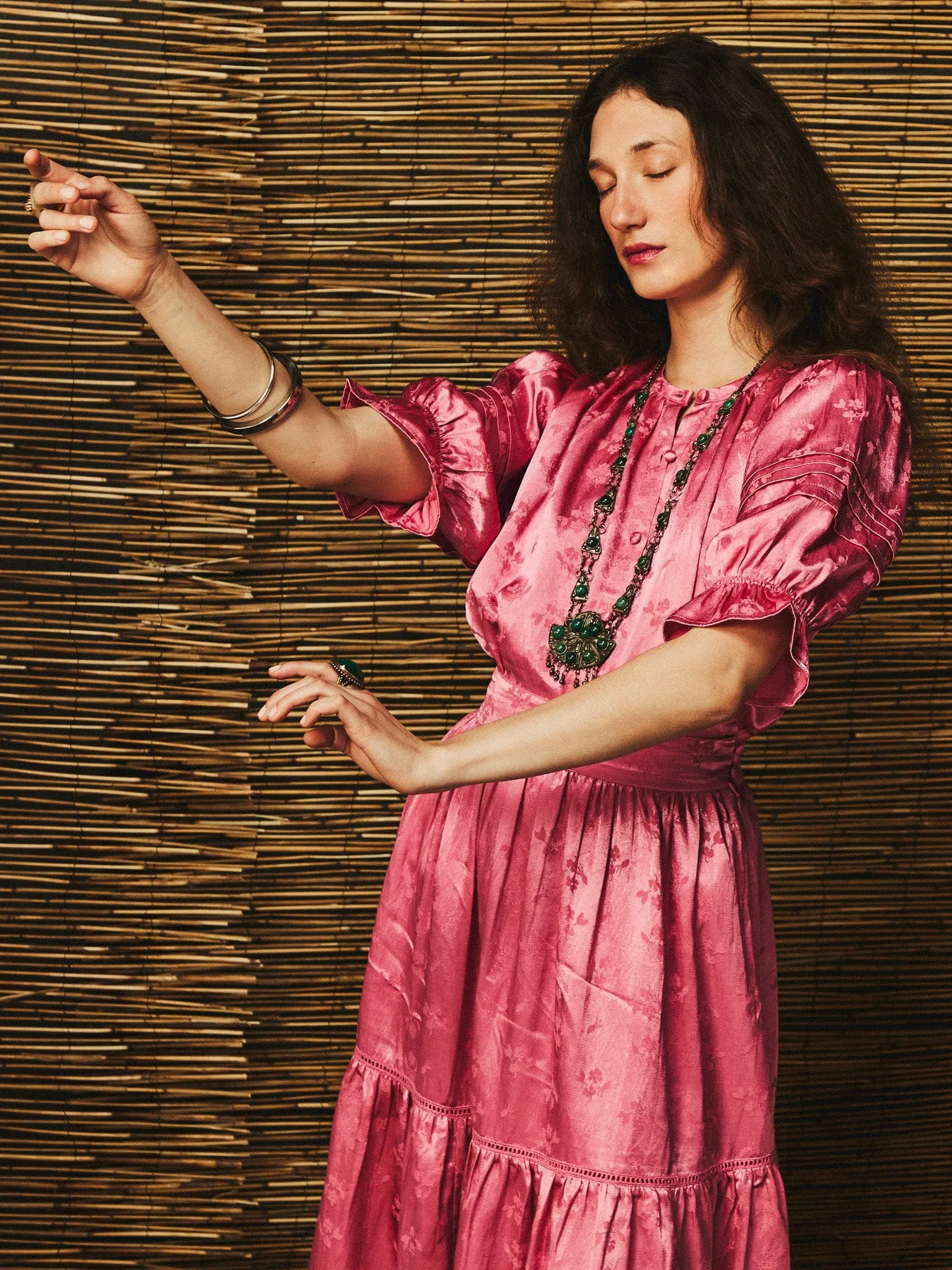 Classic Crew Neck Garment Washed Fayette Top in Geranium