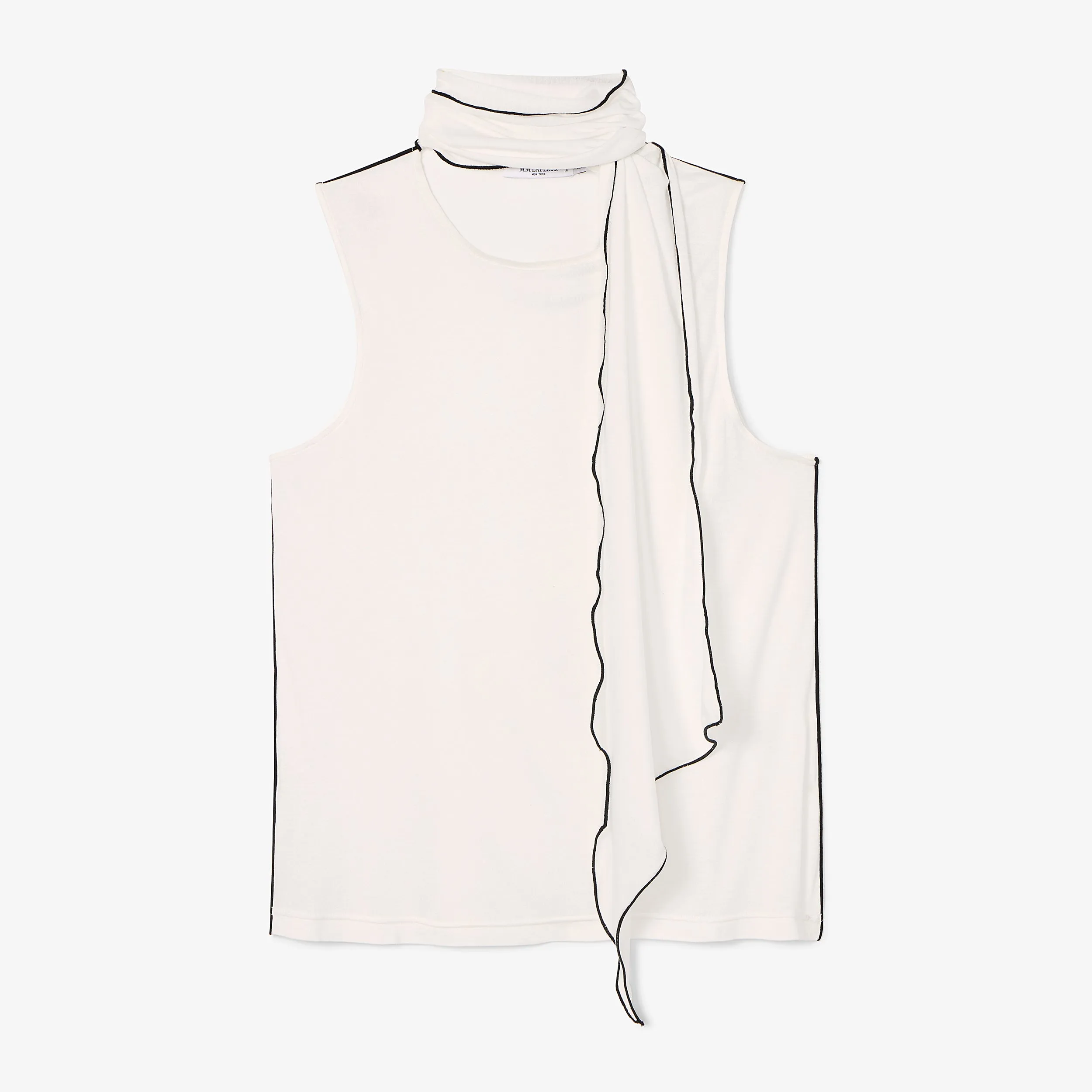Felicity Scarf Tank - Cloud Jersey :: Ivory Tencel Blend Fabric NonChafe Tag Placement