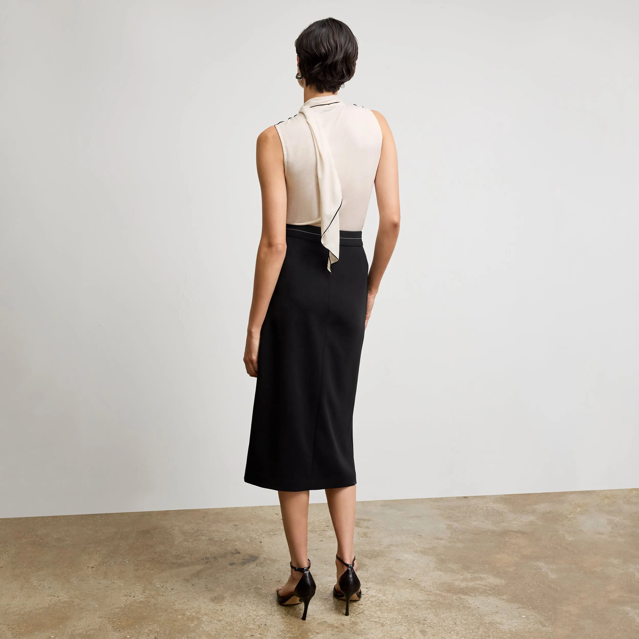 Roll Up Sleeve System Classic Hoodie Felicity Scarf Tank - Cloud Jersey :: Ivory Tencel Blend Fabric