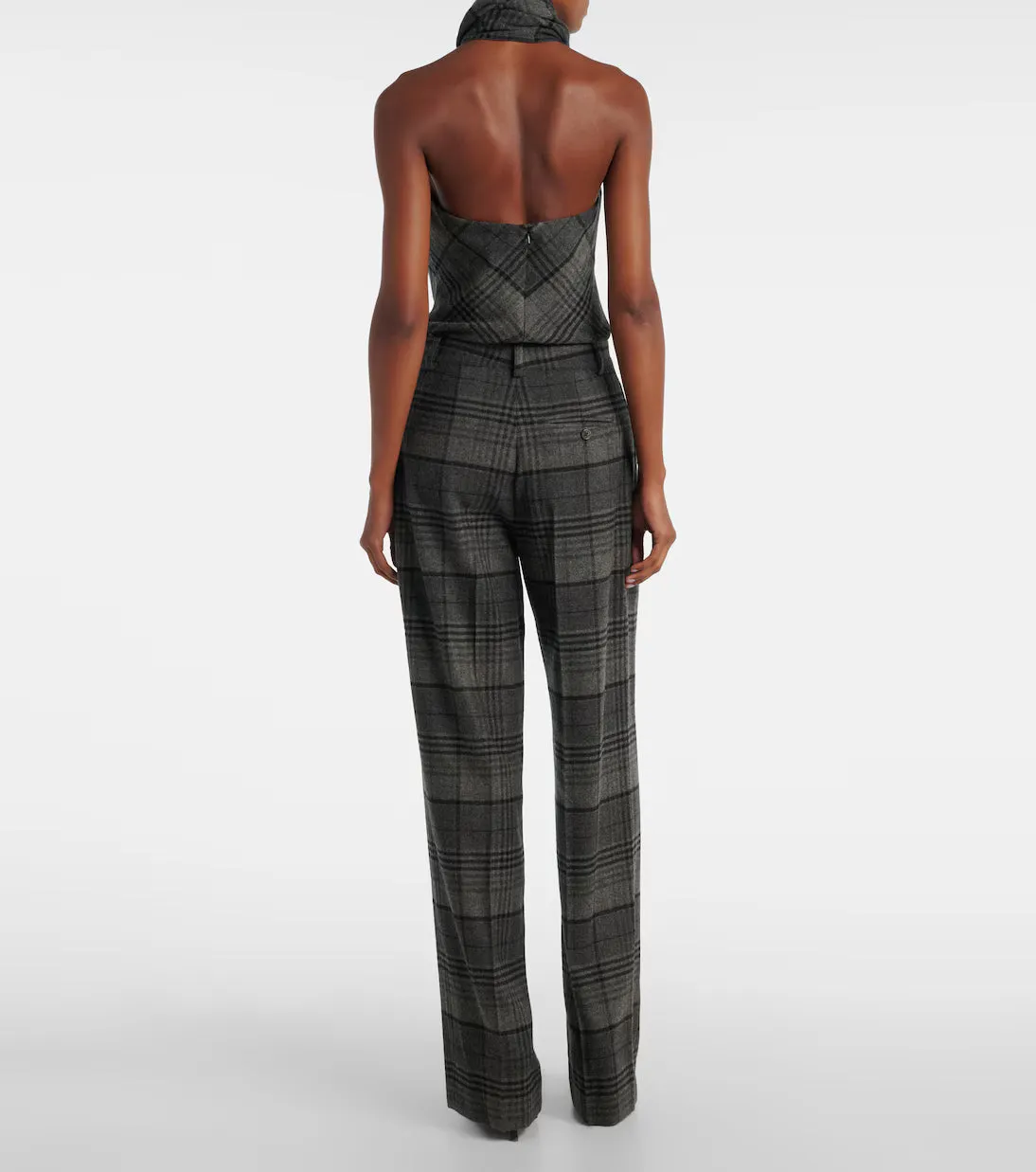RALPH LAUREN COLLECTION PLAID TAILORING PANT SeamlessConstruction HiddenPockets