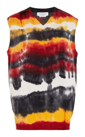 Fielding Knit Vest in Fire Tie Dye Cashmere LowMaintenance Care