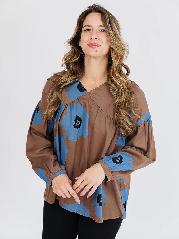 Breathable fabric Fiona Blouse - Dark Oak