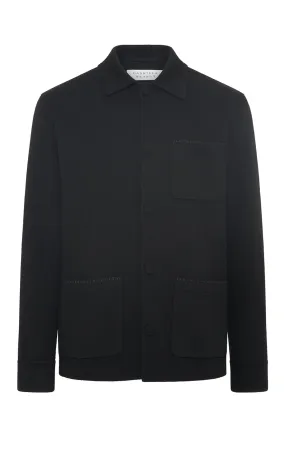 Eco Friendly Material Ulu Chore Jacket in Black Double-Face Recycled Cashmere