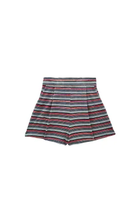 Flat Front Everyday Shorts - 70's Stripe Smooth Stitching Mesh Lining