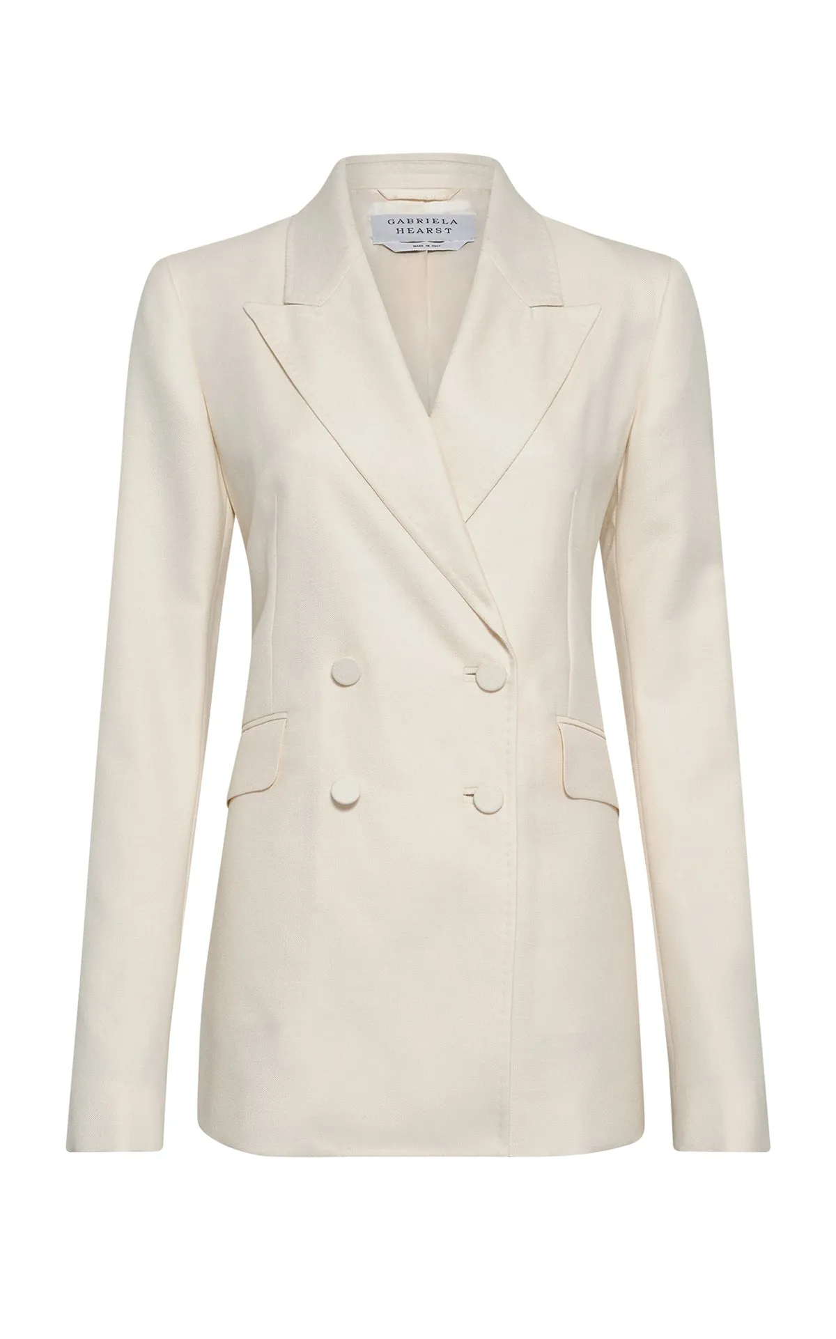 Trendy Sweater Angela Blazer in Ivory Virgin Wool Silk with Linen