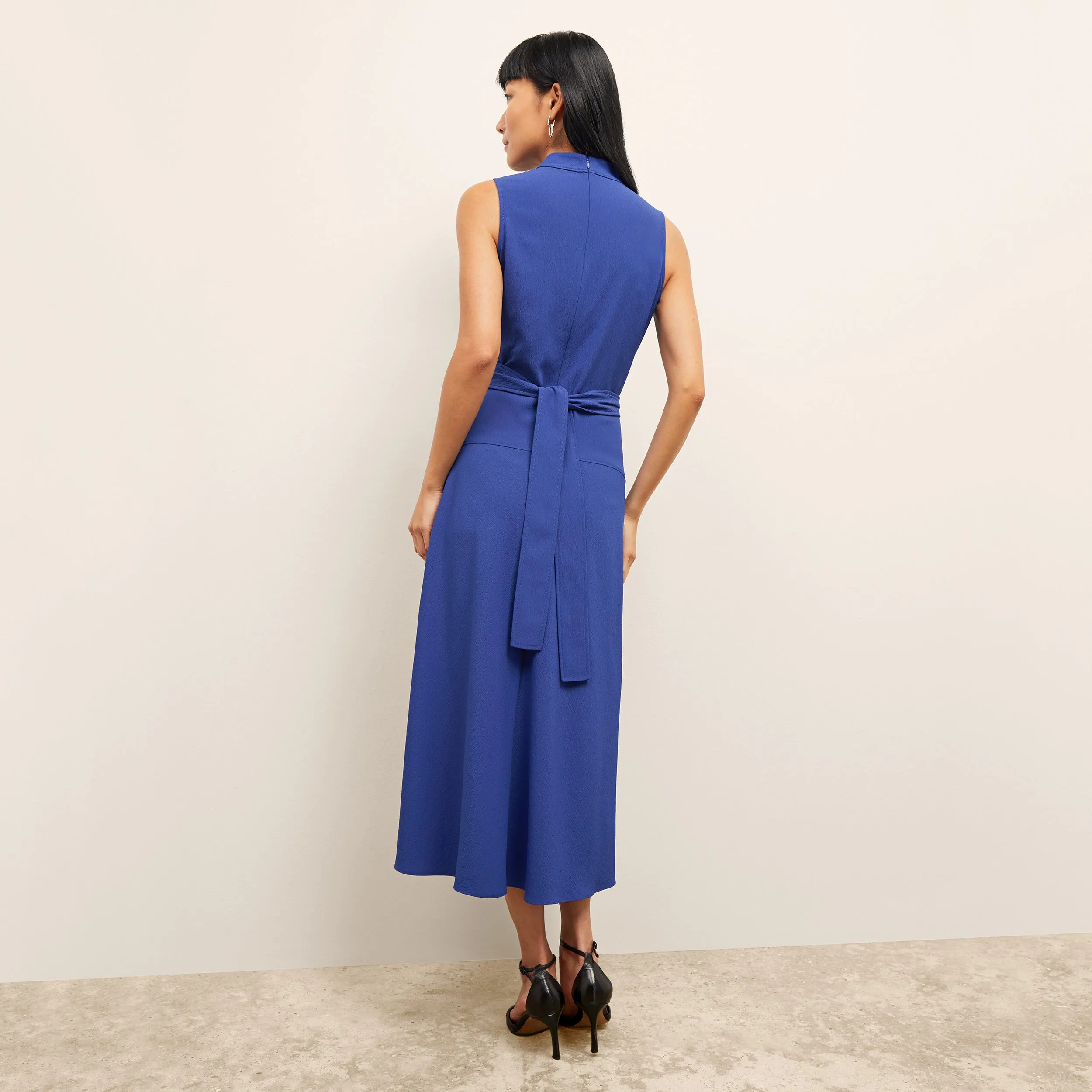 Martina Mockneck Dress - Eco Heavy Soft Wave :: Royal Blue Simple Dress