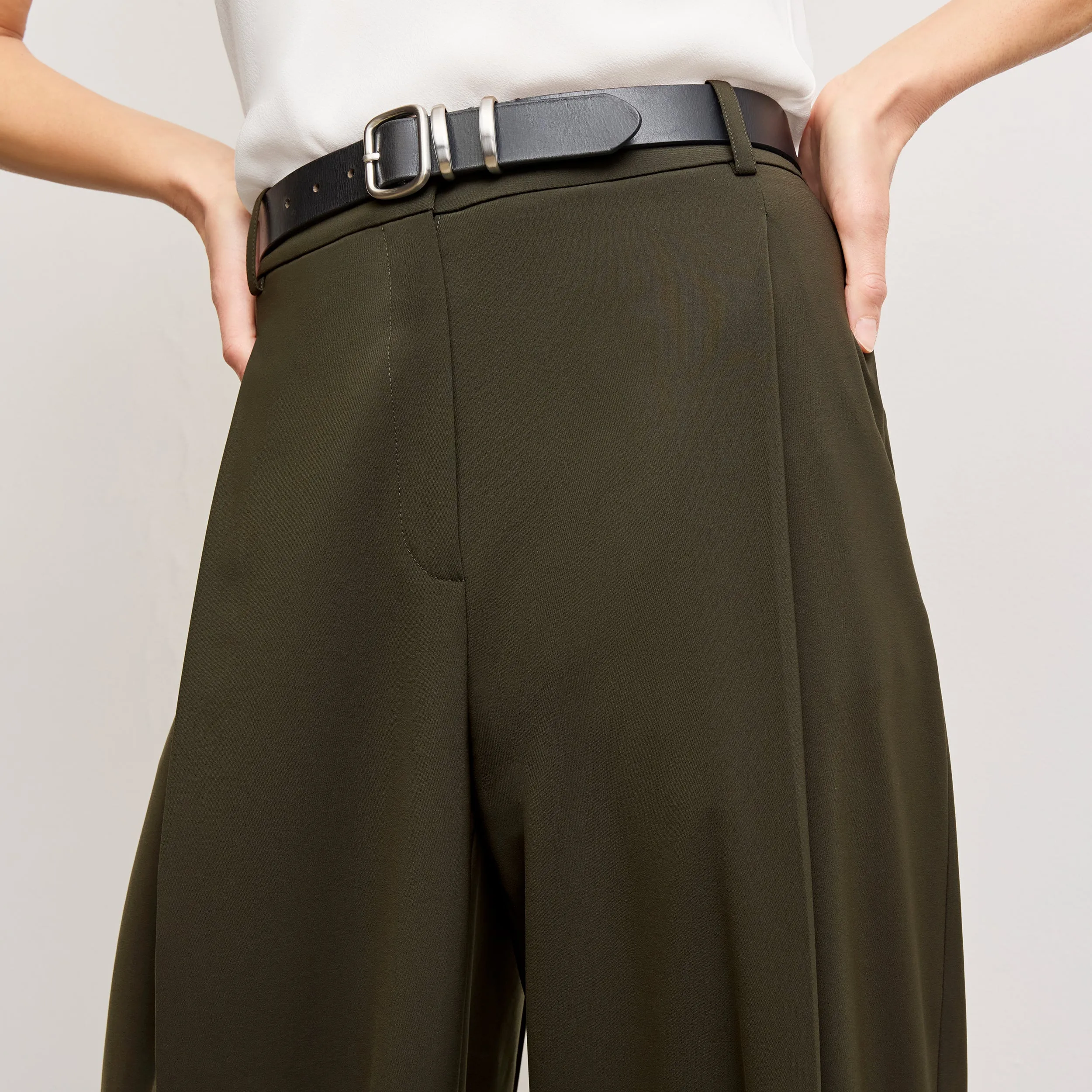 LaserCutVents Rina Sculptural Pant - OrigamiTech :: Olive