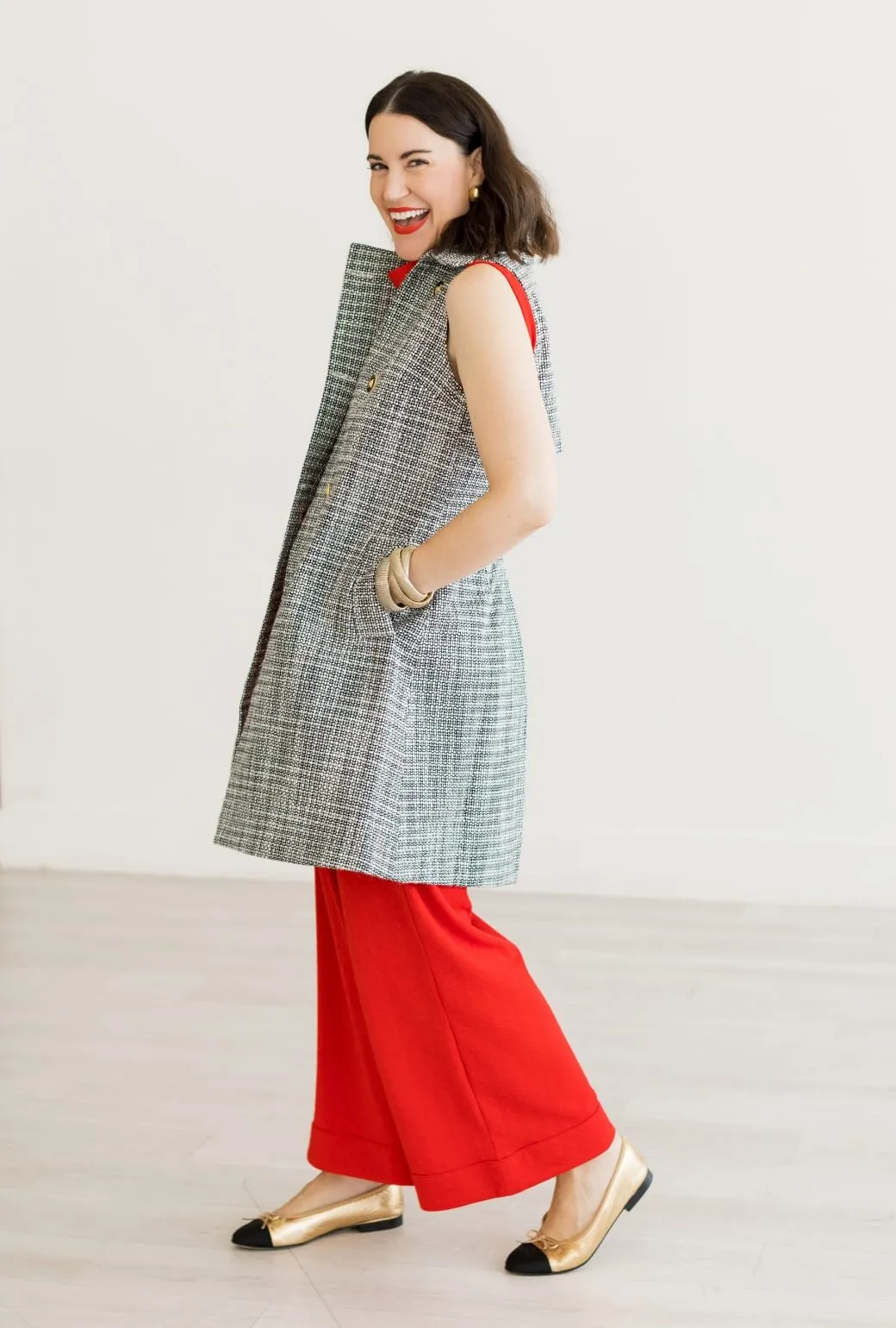 Stretch Comfort Buru x Val The Val Vest - Black & White Tweed