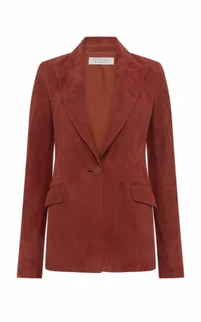 ButterySoftTextile Leiva Blazer in Burnt Sienna Suede