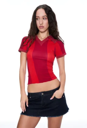 MEL TOP - RED STRIPE Essential Top Chic Outfit