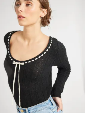 Margaret Pullover in Black Moisture wicking ArticulatedElbowShaping