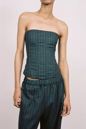 LIBRA CORSET - PINSTRIPE WOOL Self Fabric Tie