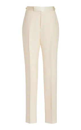 Friction Reduction Technology Simons Pant in Ivory Wool Silk Cady