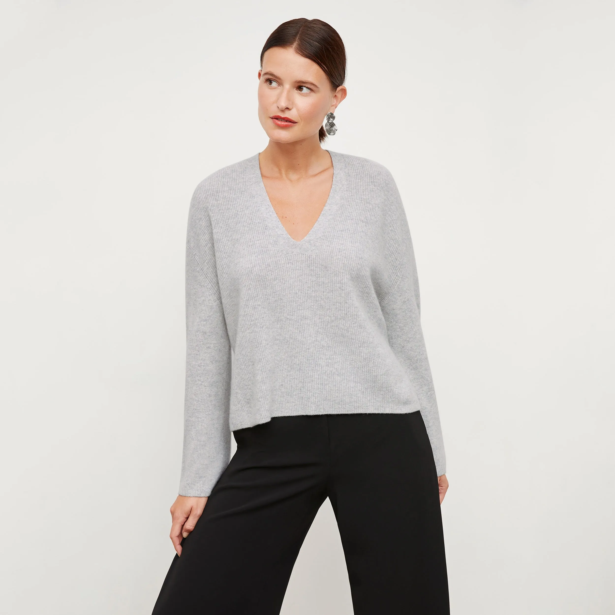 Mesh Lining Sophie Sweater - Cashmere :: Light Heather Gray