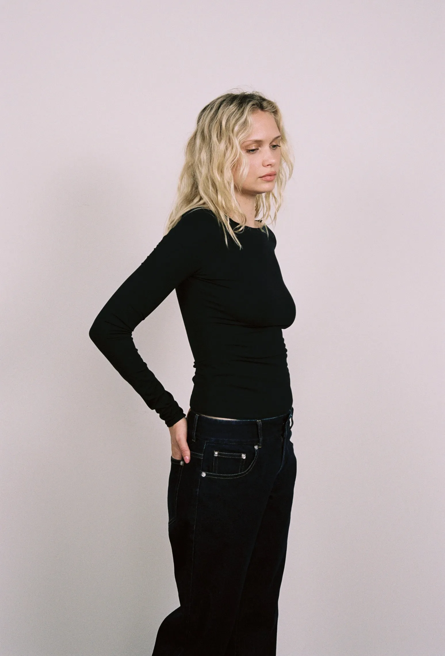 AMELIA TOP - BLACK Buttery Soft Feel