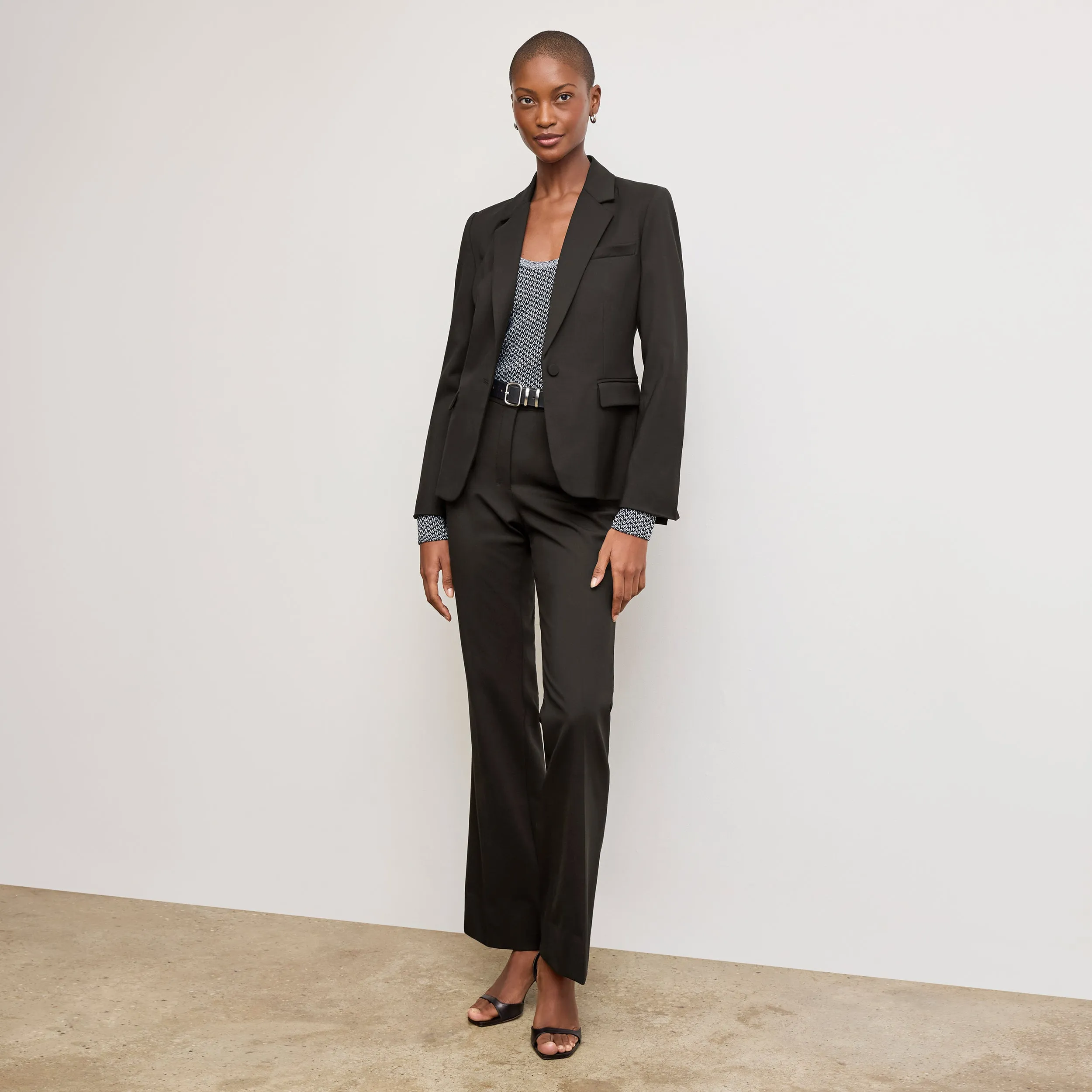 Horton Flare Trouser - Washable Wool Twill :: Black EasyCare Material