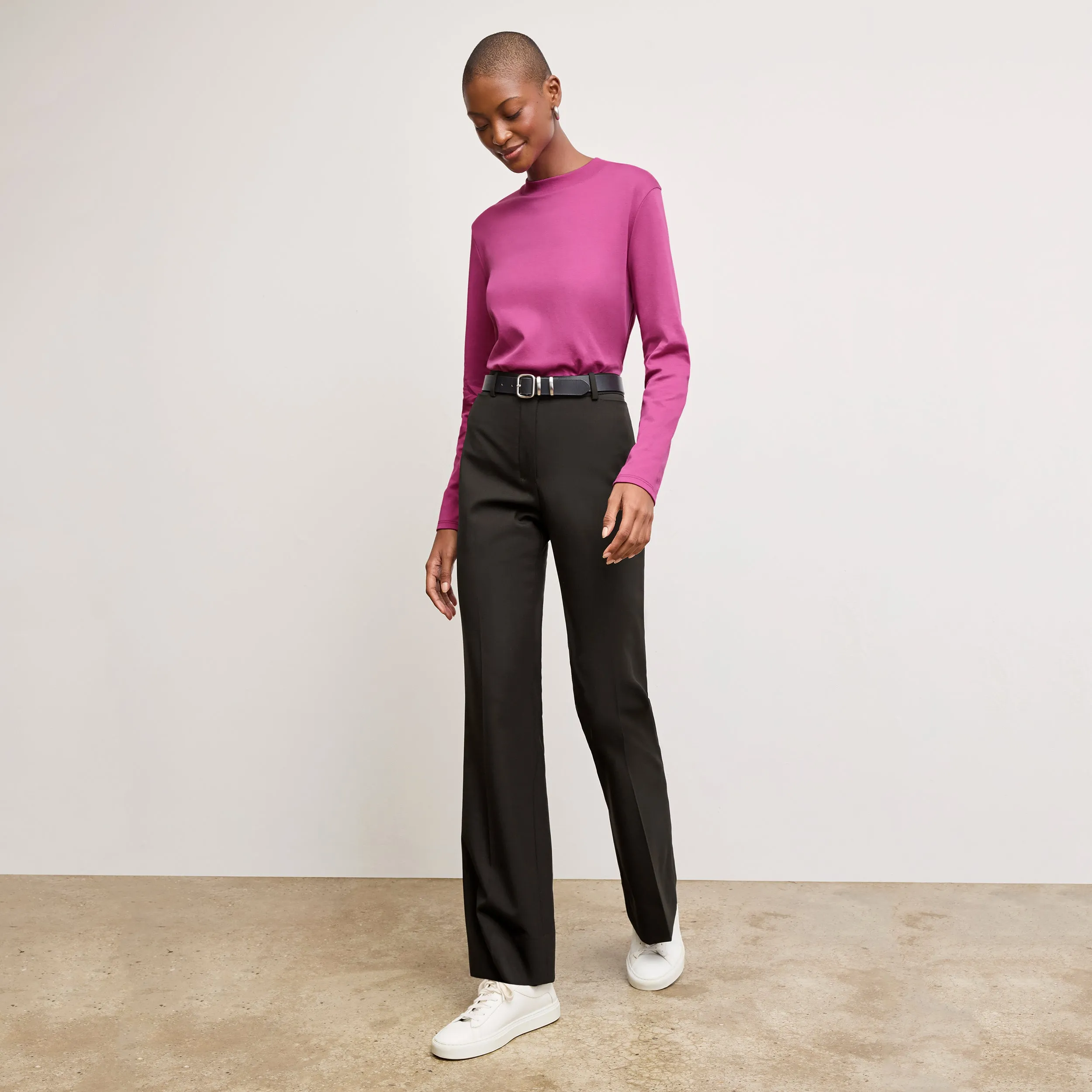 DurableCollarStays Horton Flare Trouser - Washable Wool Twill :: Black