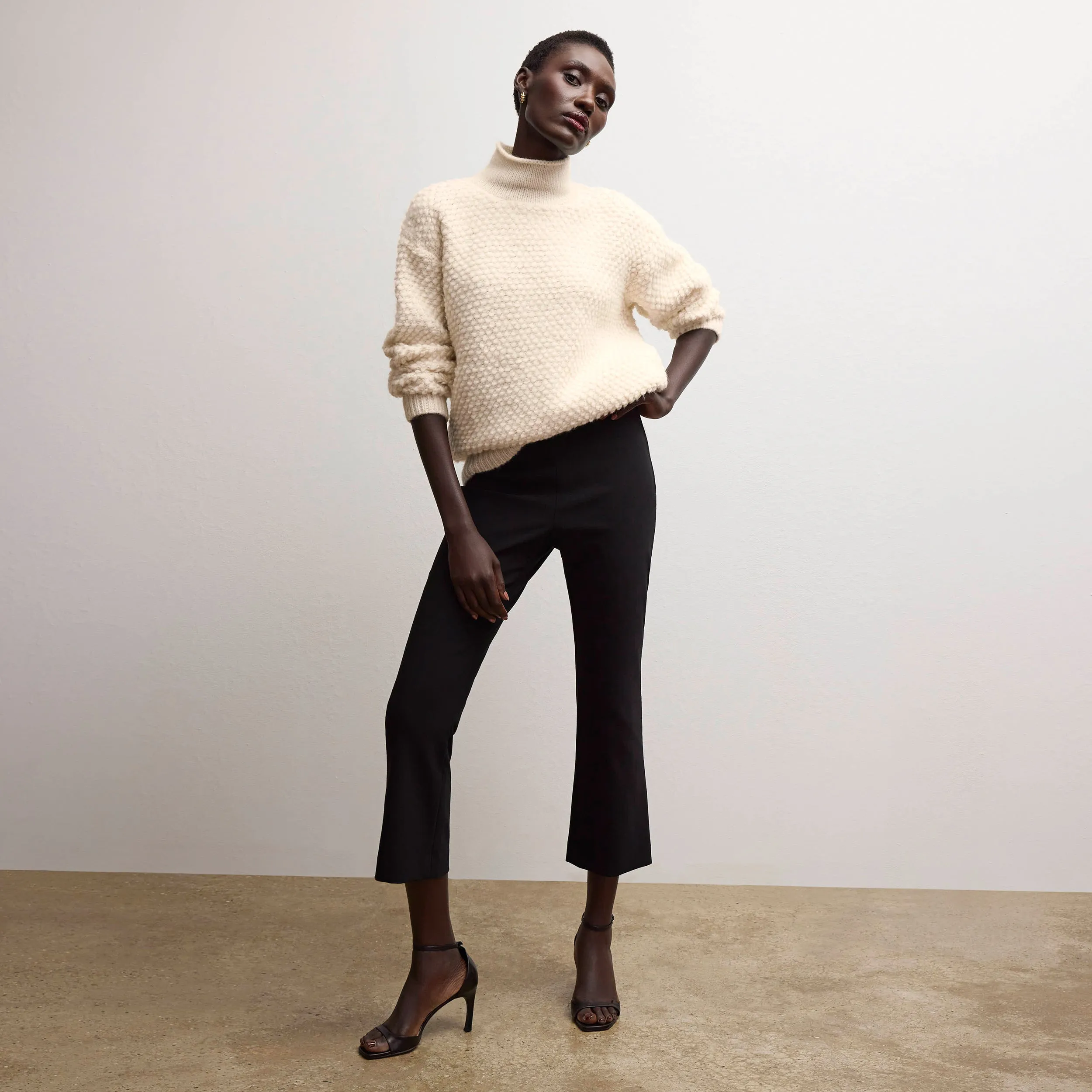 EcoFriendlyBlend Tagless Collar Kick Flare Foster Pant - Eco PowerStretch :: Black