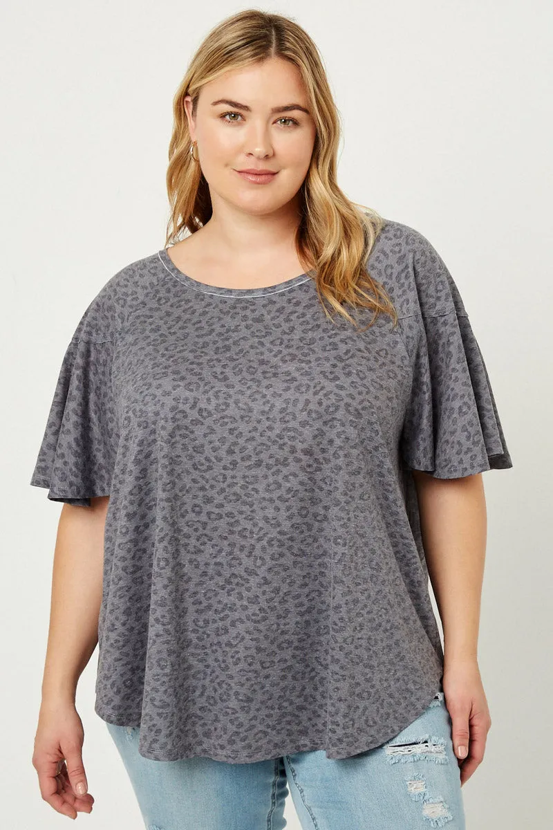 Casual Tee Stone Washed Leopard Tee