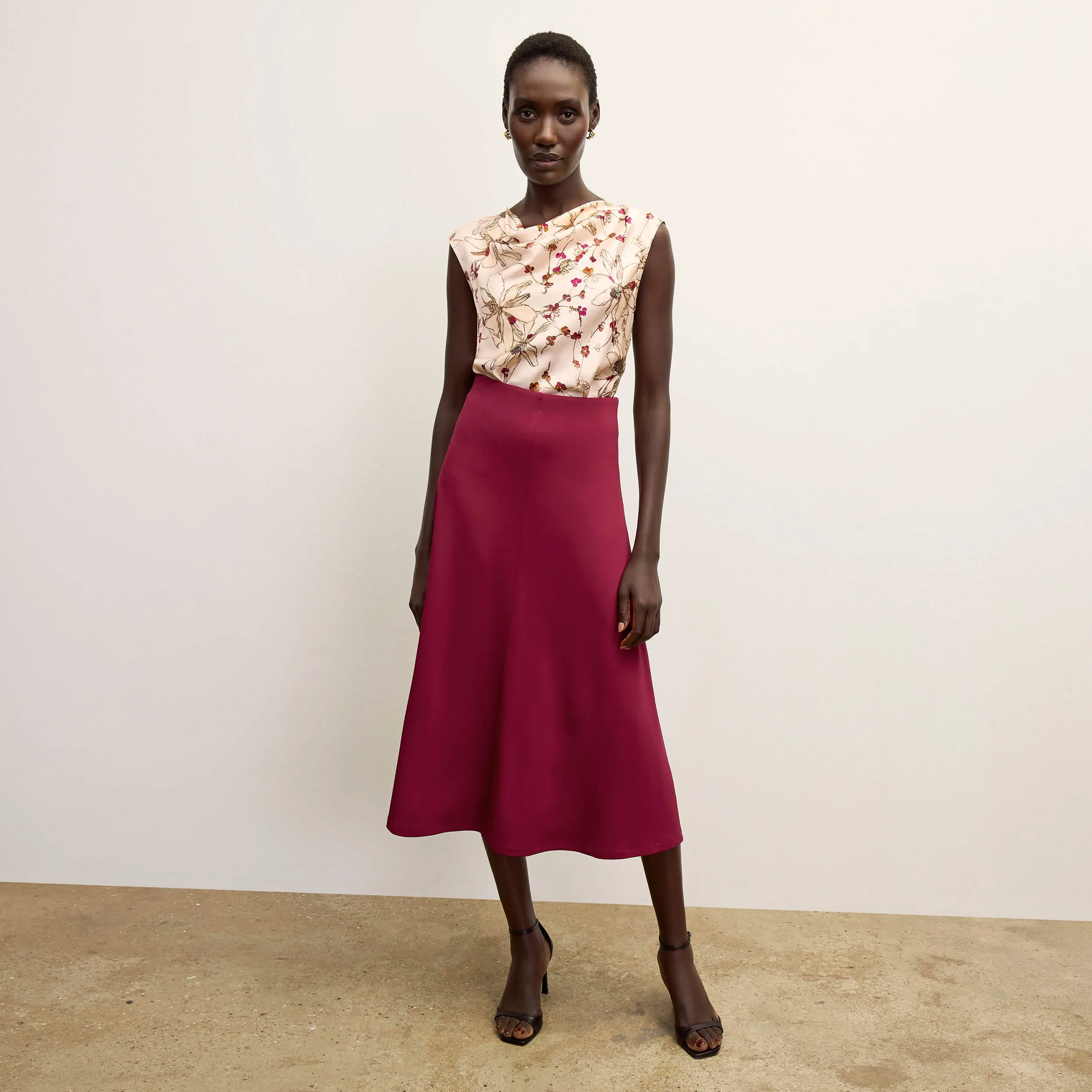 Misty Skirt - Italian Jersey :: Grenache Durable Reinforced Elbows FrictionResistant Trim