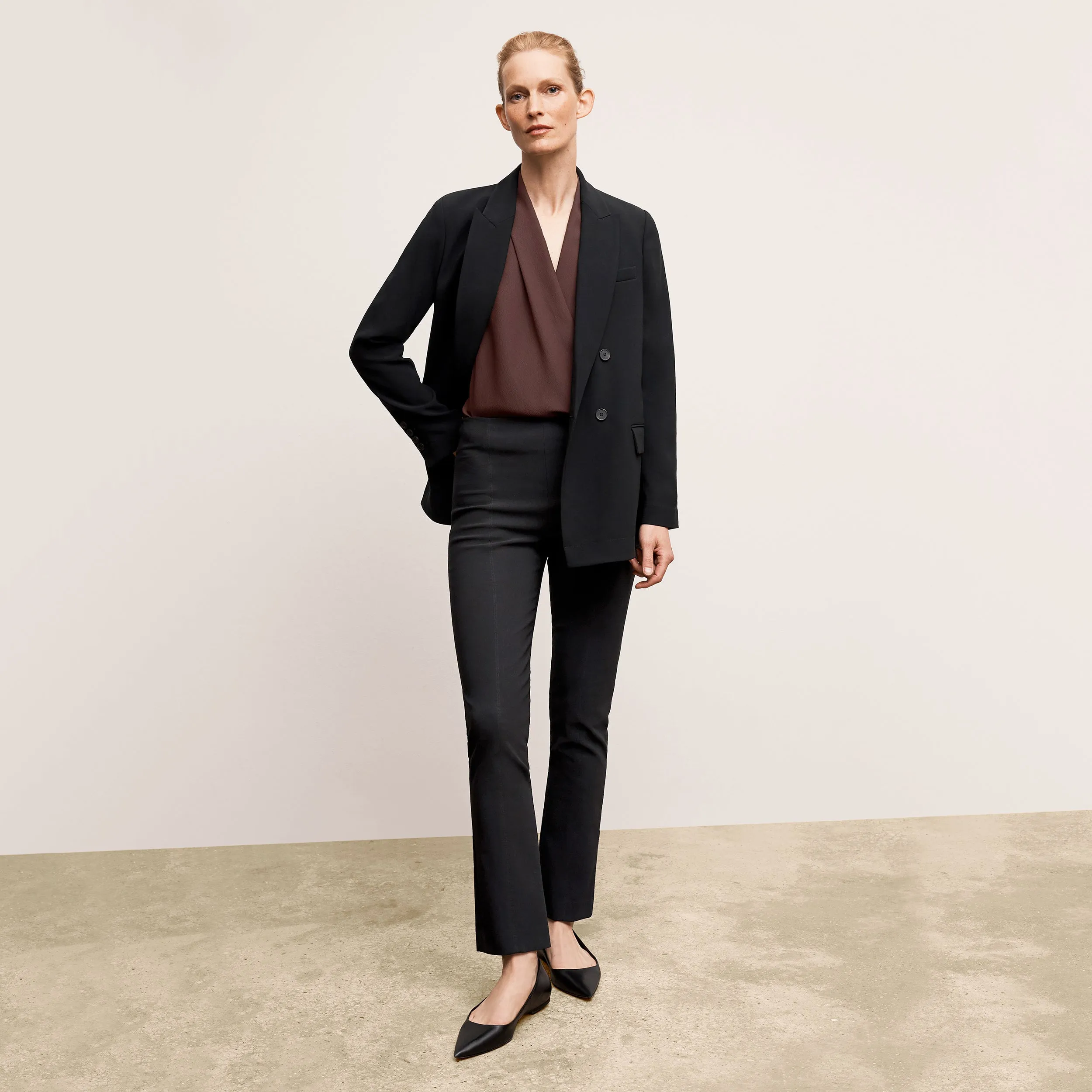 Laser Cut Edges Foster Cigarette Pant - PowerStretch :: Black