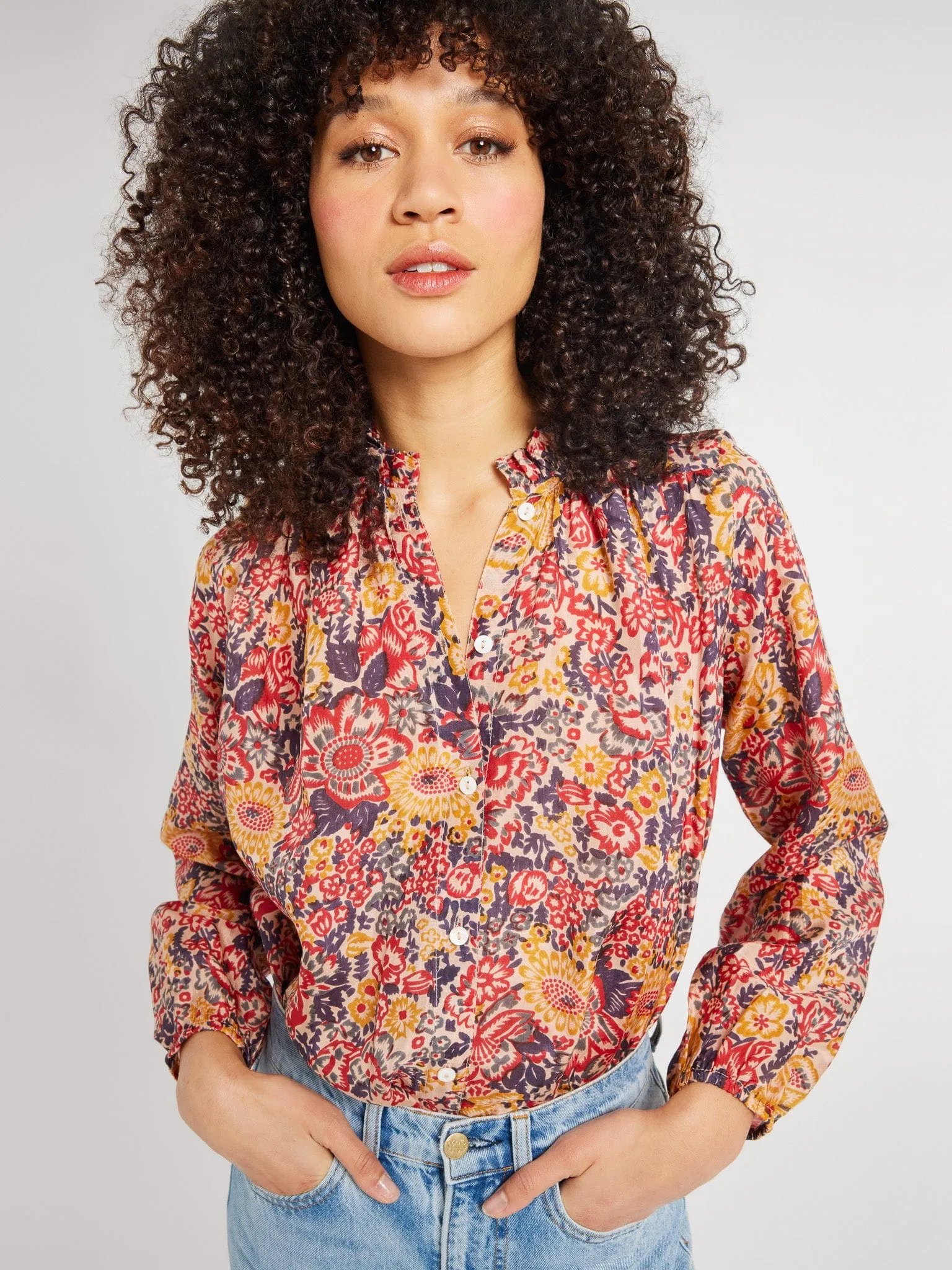 Francesca Top in Toulouse Antibacterial Snag Resistant Surface