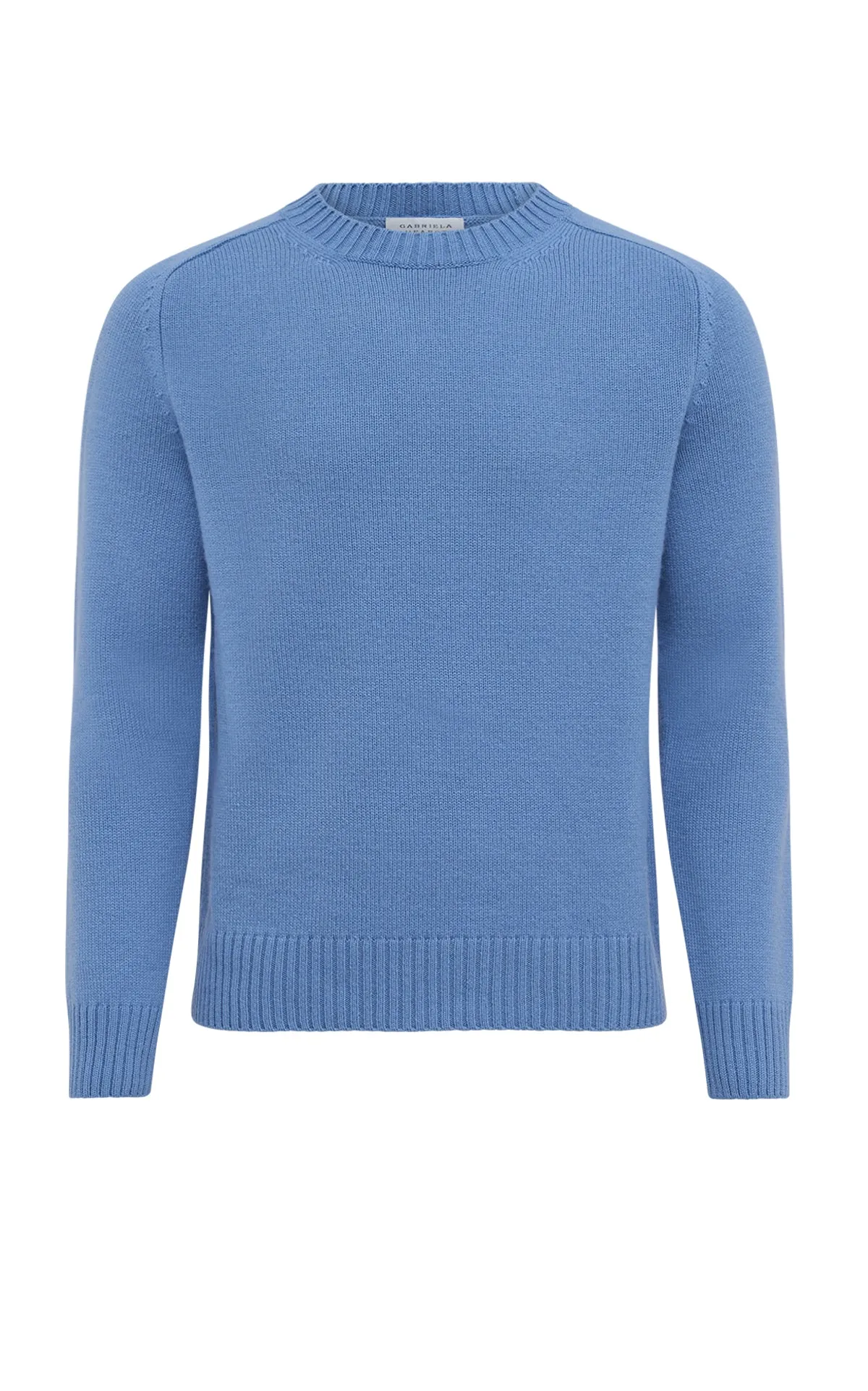 Light Drape Francesco Knit Sweater in Light Blue Denim Cashmere