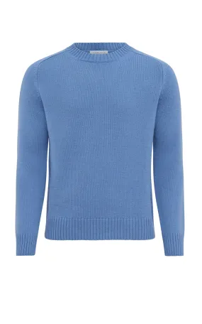 Light Drape Francesco Knit Sweater in Light Blue Denim Cashmere