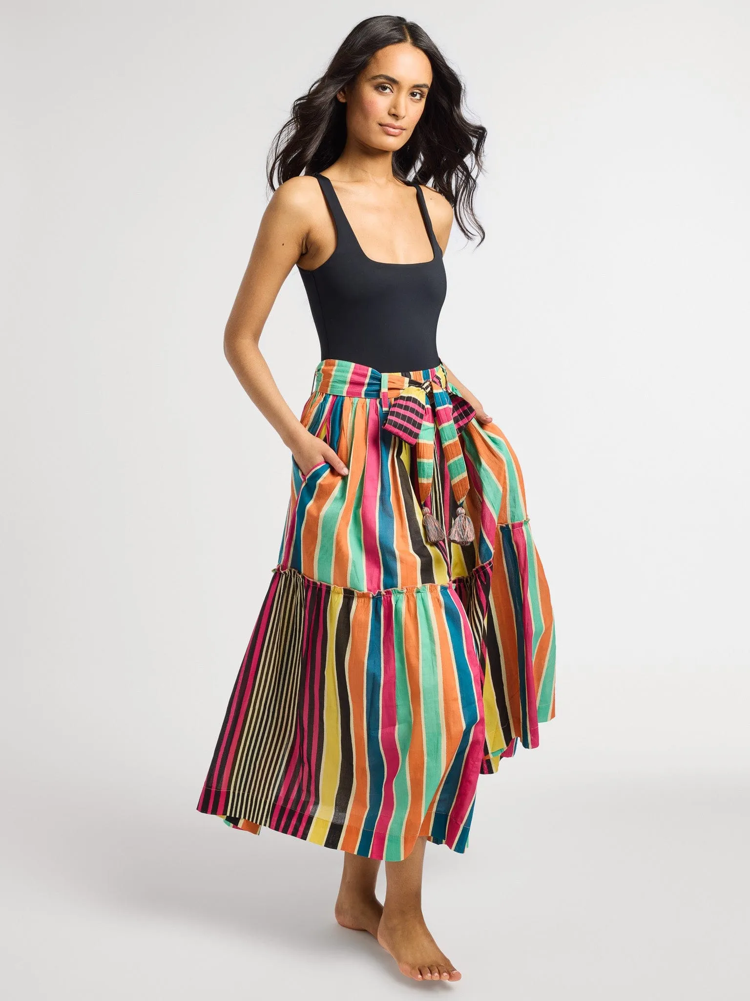 Franc?oise Skirt in Ibiza Stripe Soft Lining