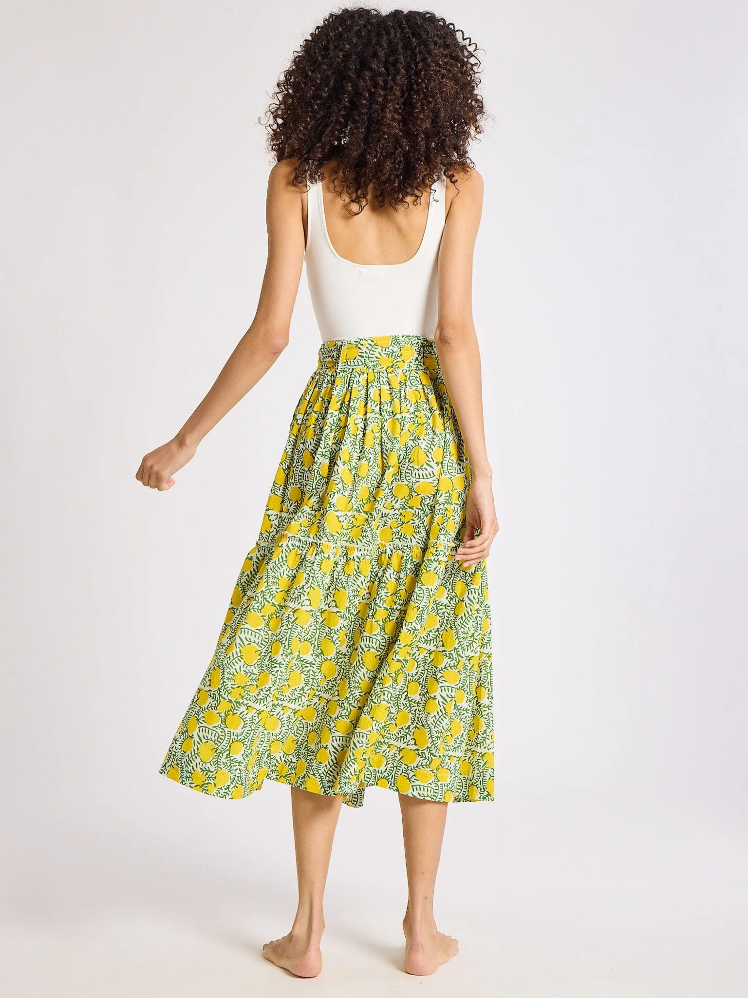 Maxi length Budget Friendly Franc?oise Skirt in Lemons