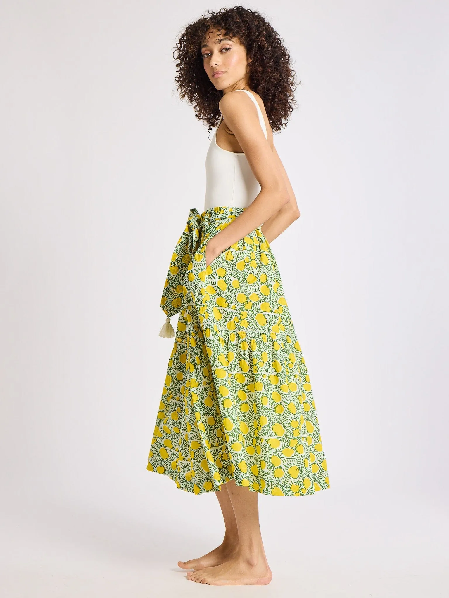 Franc?oise Skirt in Lemons Retro Style Shape Enhancing