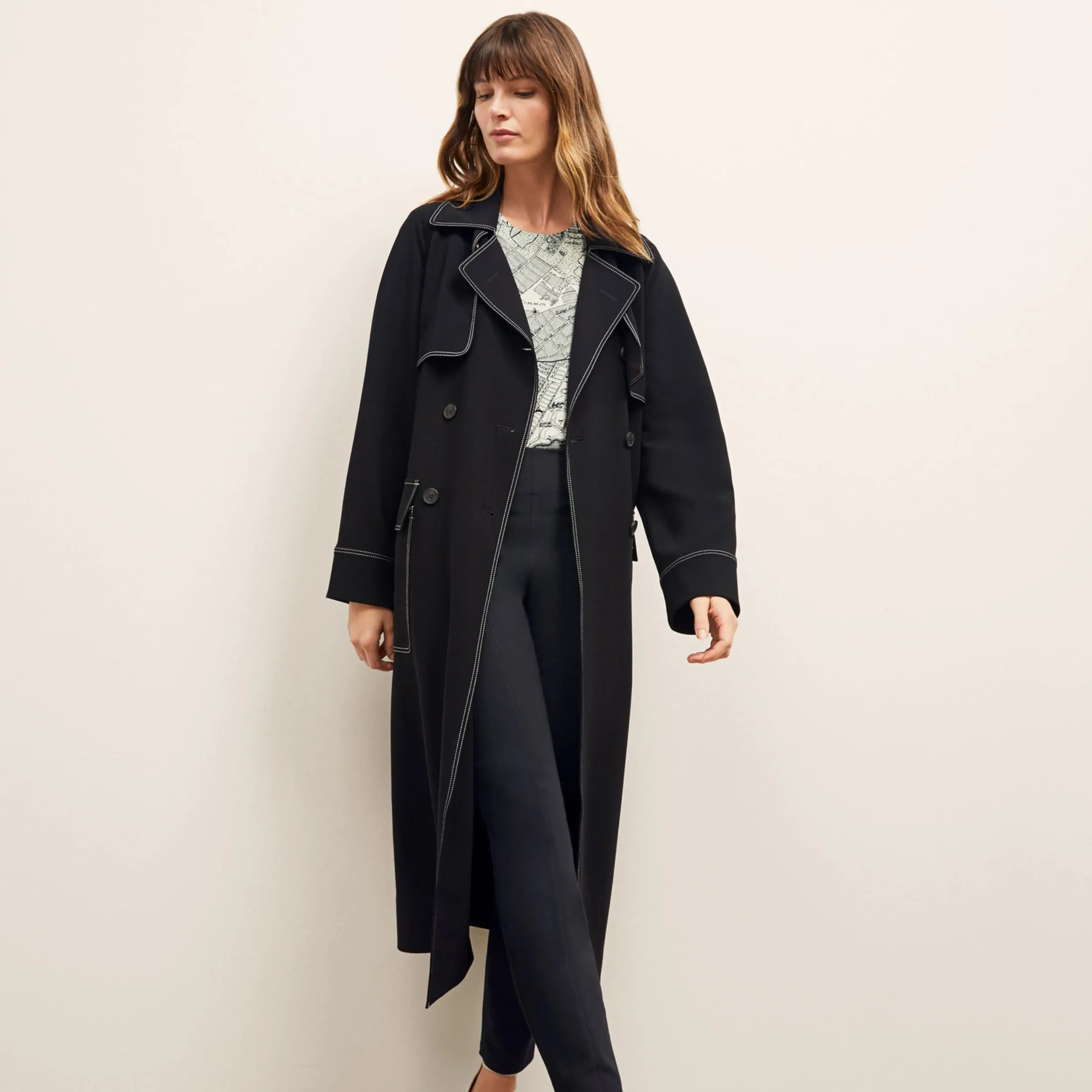 Frankie Jacket - Everyday Crepe with Topstitch :: Black AbrasionResistant Trendy Shirt