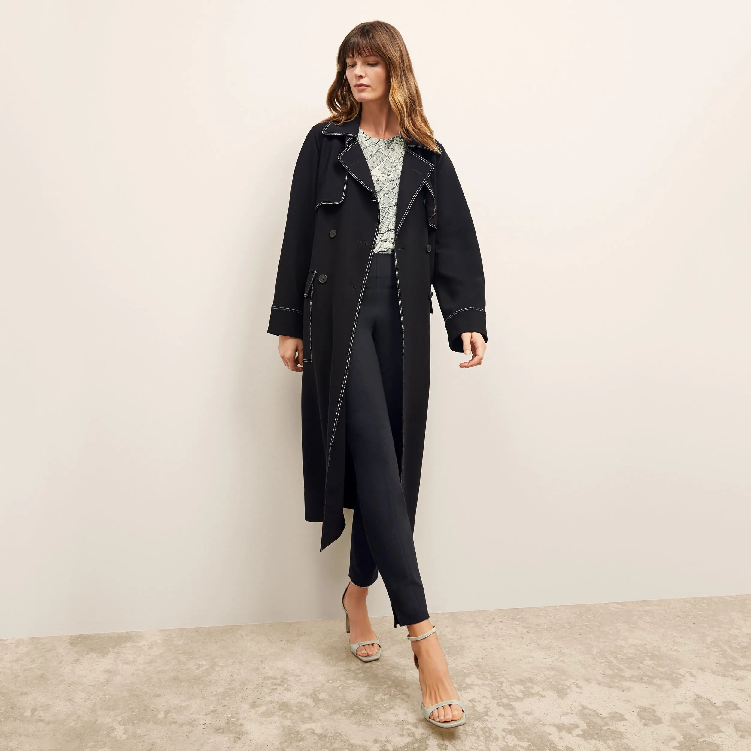 Frankie Jacket - Everyday Crepe with Topstitch :: Black ErgonomicShape Trendy Shirt