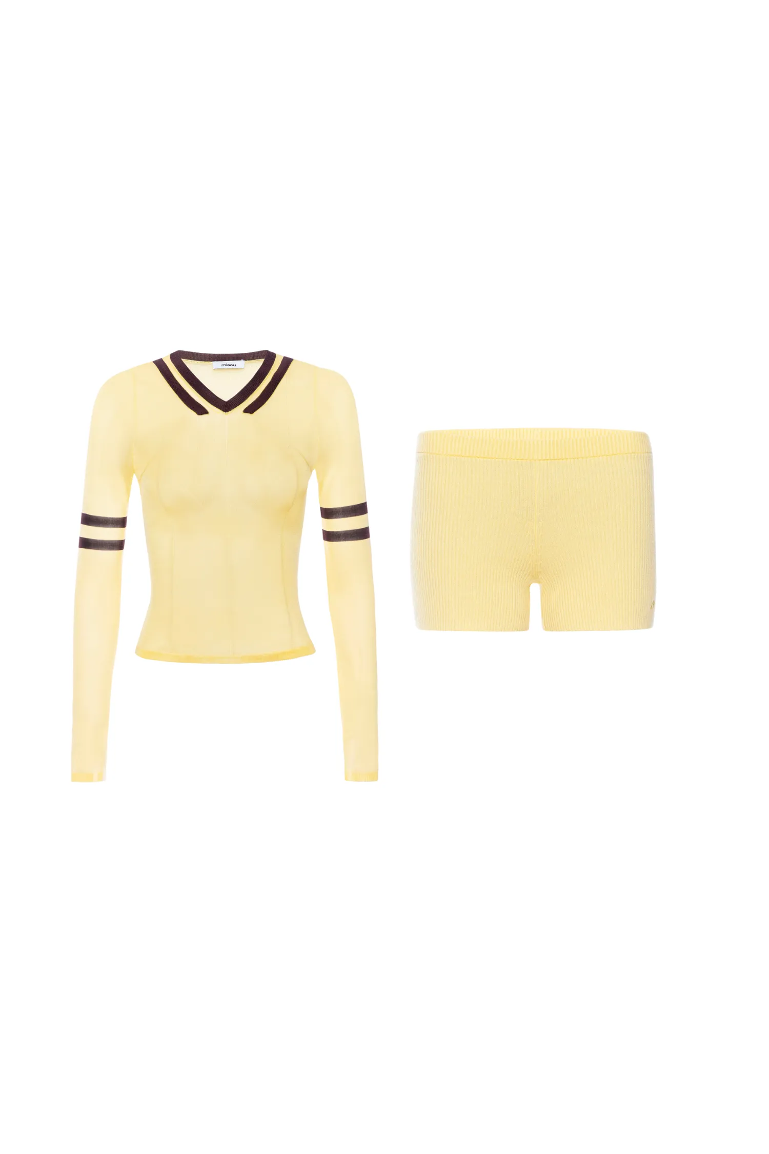 StretchMaterial MONICA TOP   BOOTY SHORT - BUTTER