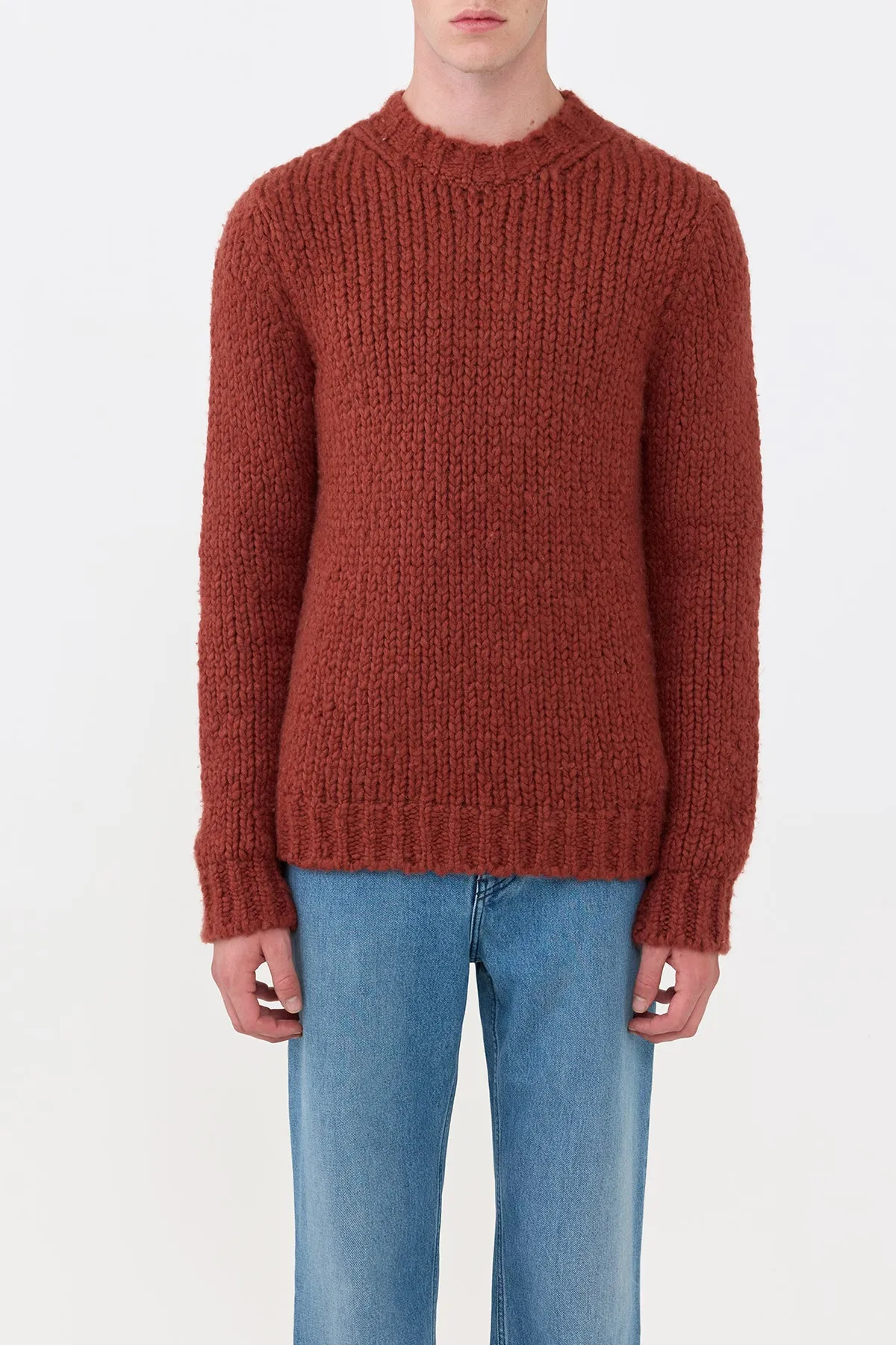 Lawrence Knit Sweater in Burnt Sienna Welfat Cashmere EcoConscious Production