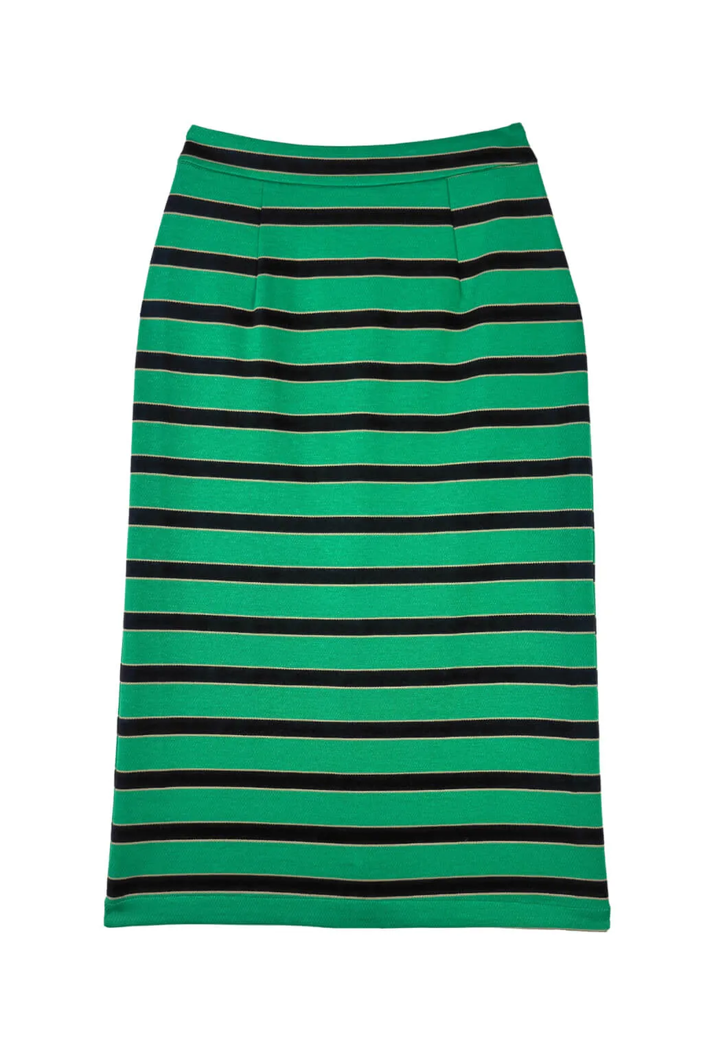 SAMPLE - Pencil Skirt - Emerald & Black Knit Breathable mesh lining