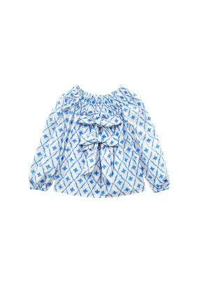 Bettie Ann Blouse -  Blue Embroidery CrossGrain Fabric