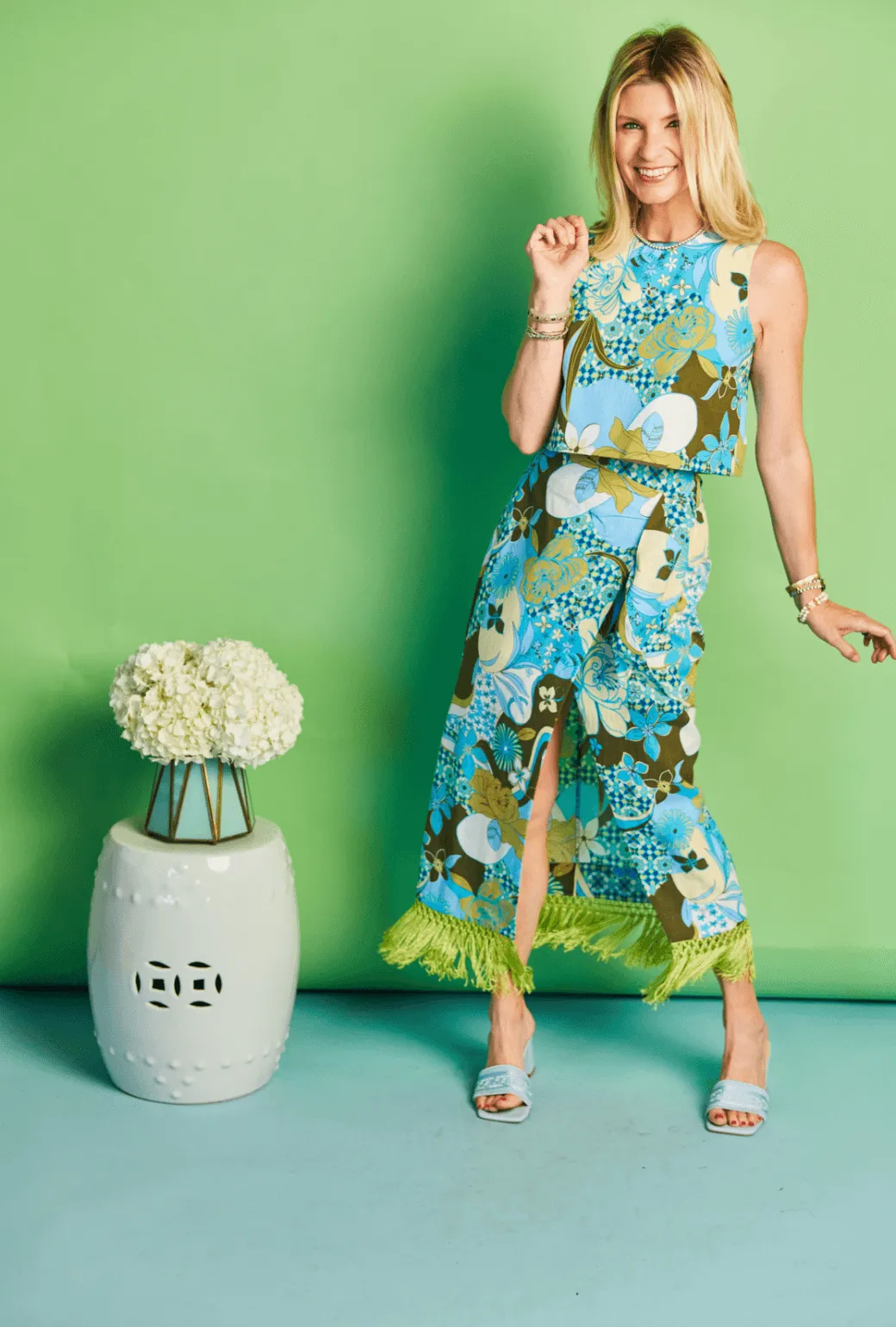 Commuter Ready Functional Style Fringed Sarong - 60's Floral