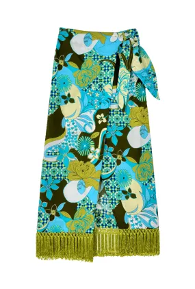 Fringed Sarong - 60's Floral Zero Waste Manufacturing