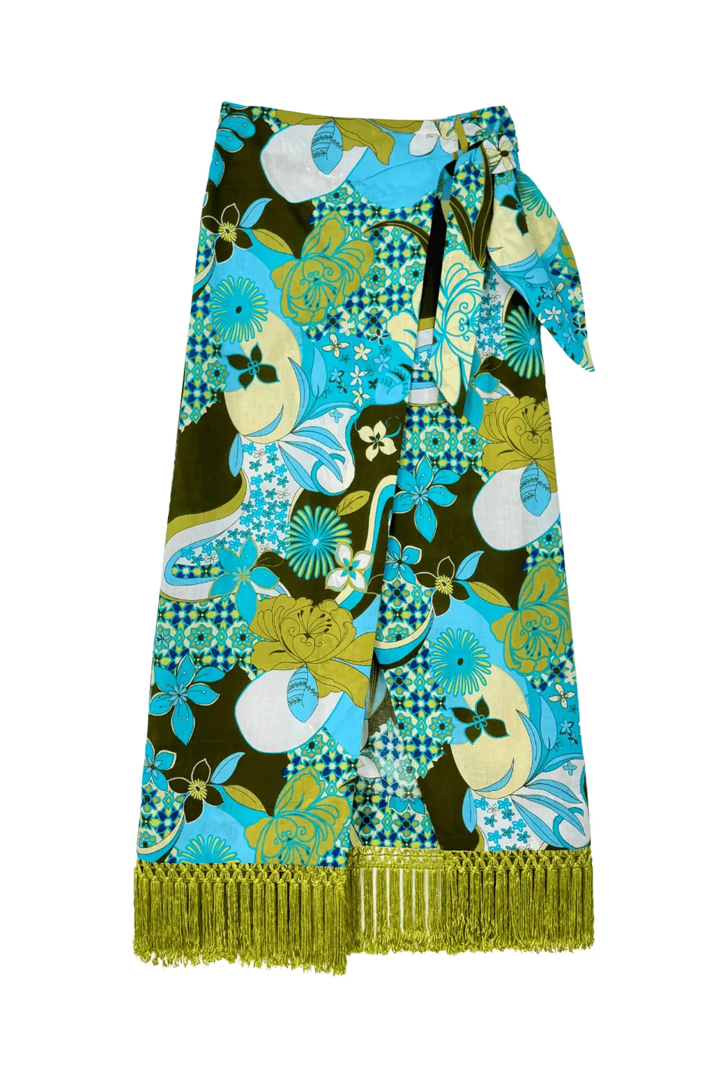 Fringed Sarong - 60's Floral Zero Waste Manufacturing